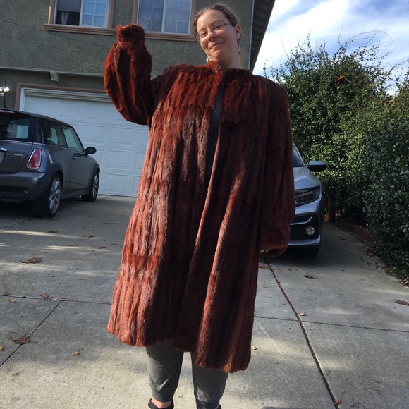 Vintage Fur Coat Mink dyed Ermine - Picture 2 of 4